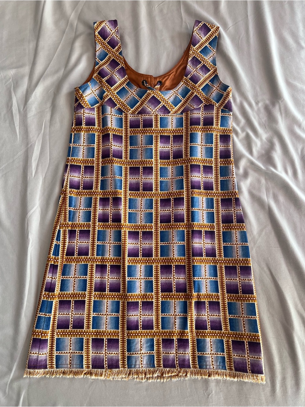 Vintage Anna Sui Plaid Shift Mini Dress